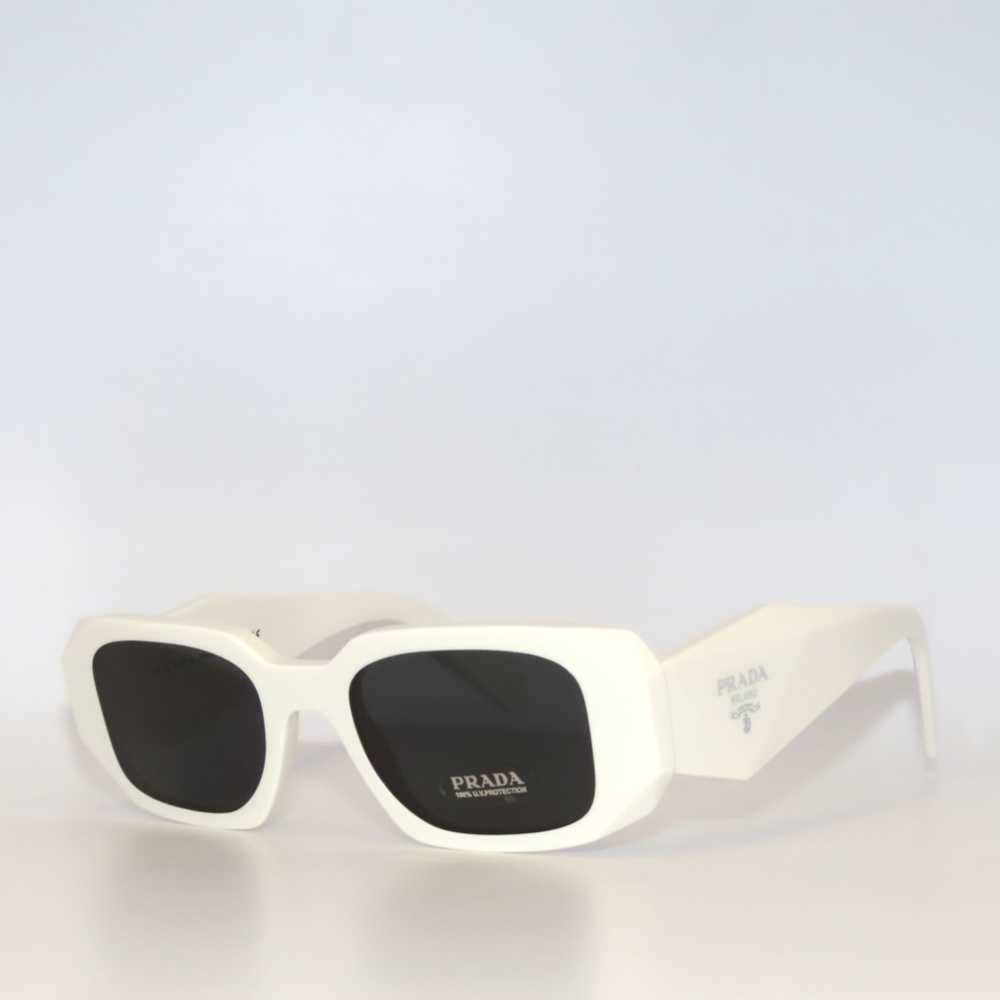 Prada SPR17WS 17 1425S0 Talc Dark Gray Sunglasses